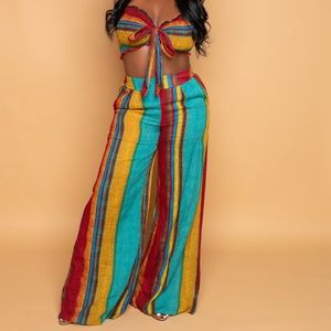 TOO READY PRINTED WOVEN TOP AND PANT SET 